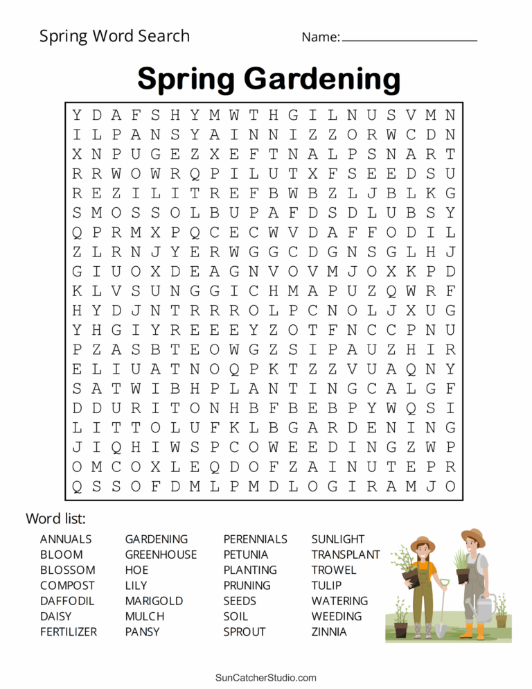Free Printable Spring Word Search Puzzles DIY Projects Patterns Worksheets Library