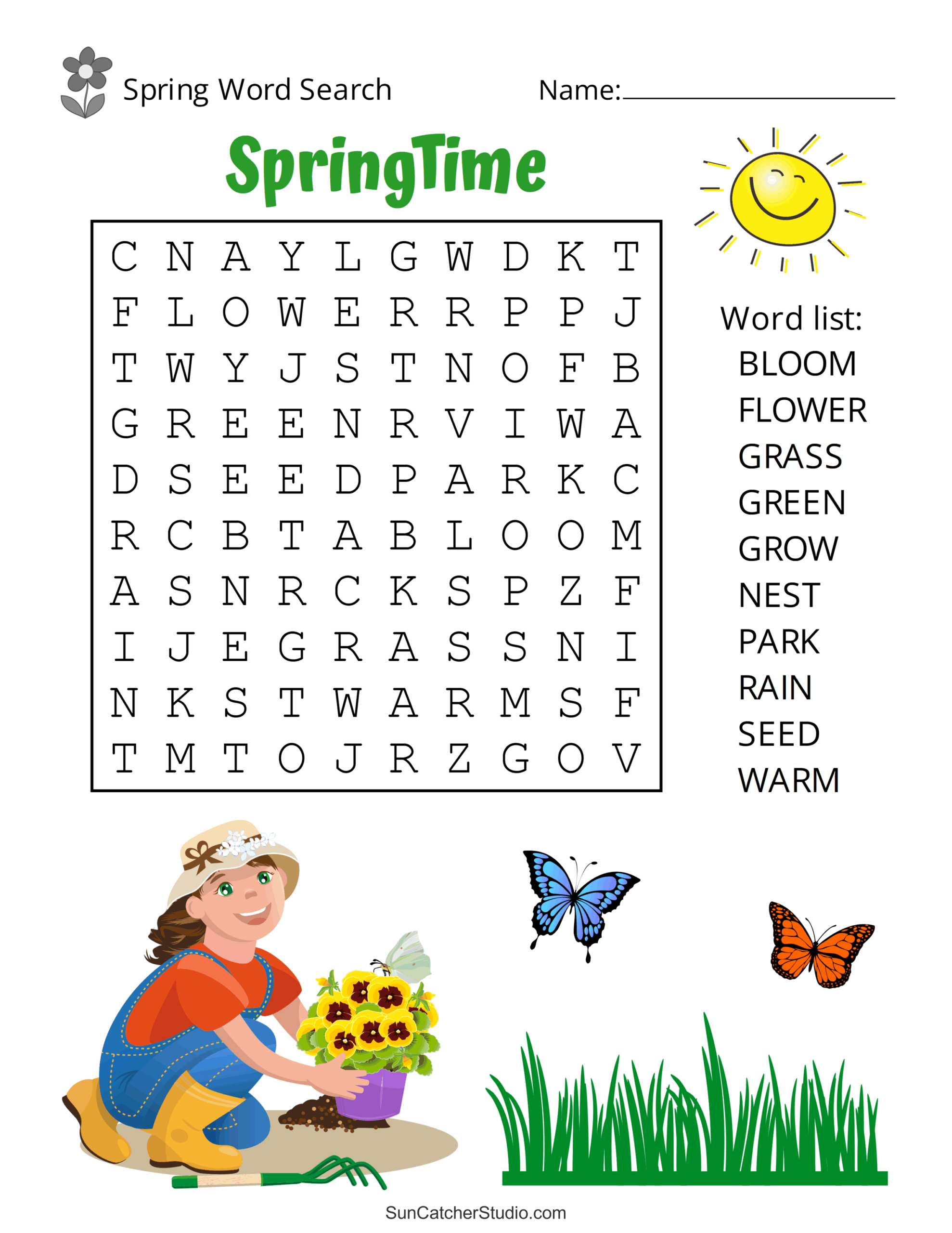 Free Printable Spring Word Search Puzzles Free Printables