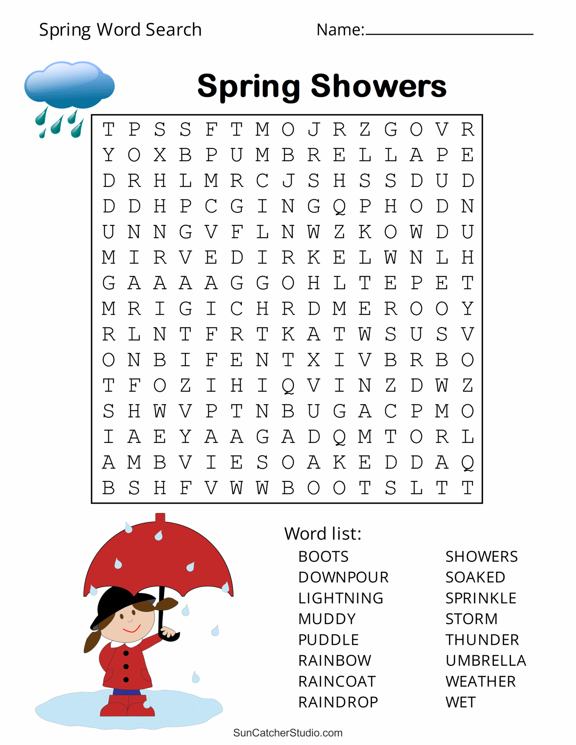Free Printable Word Searches For April
