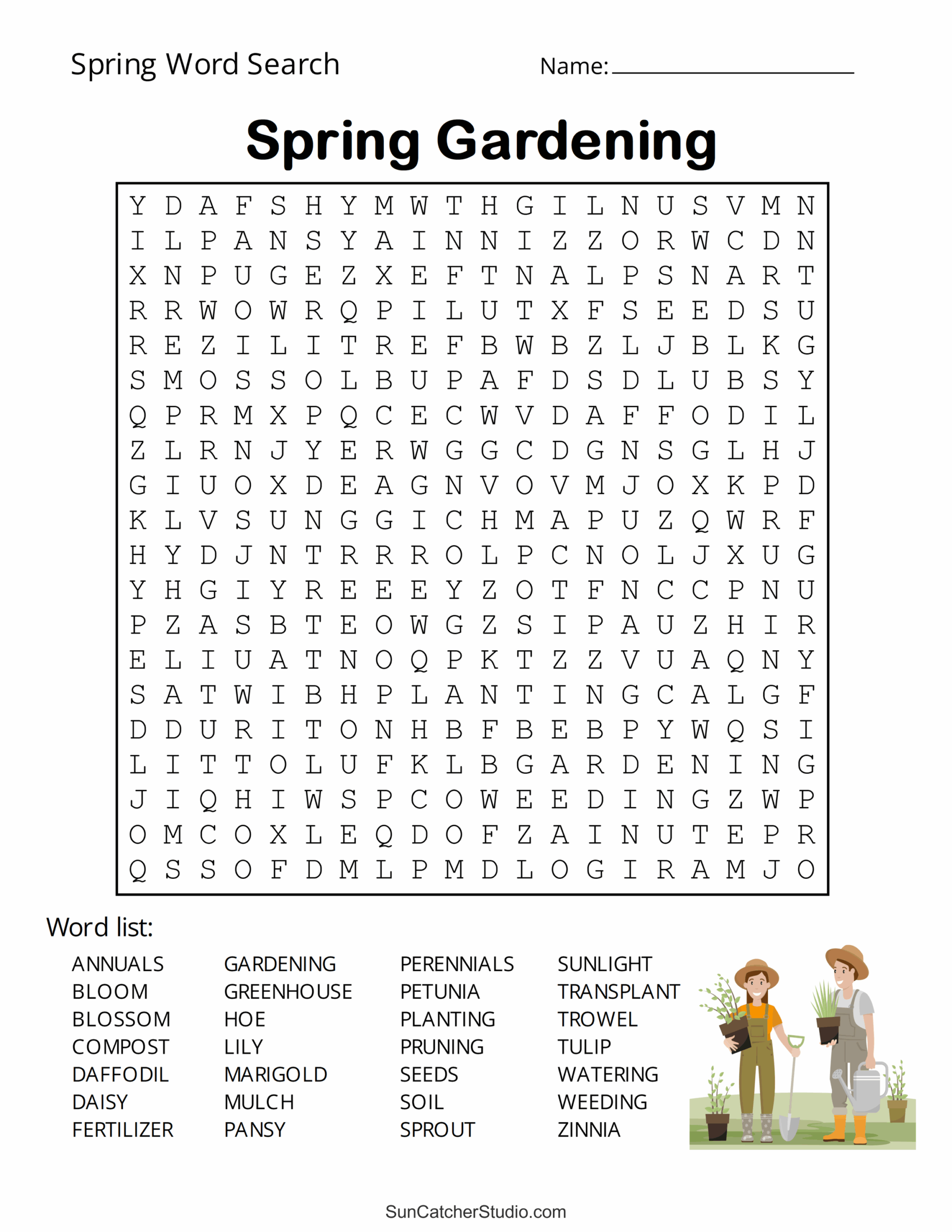 Free Printable Spring Word Search Pdf