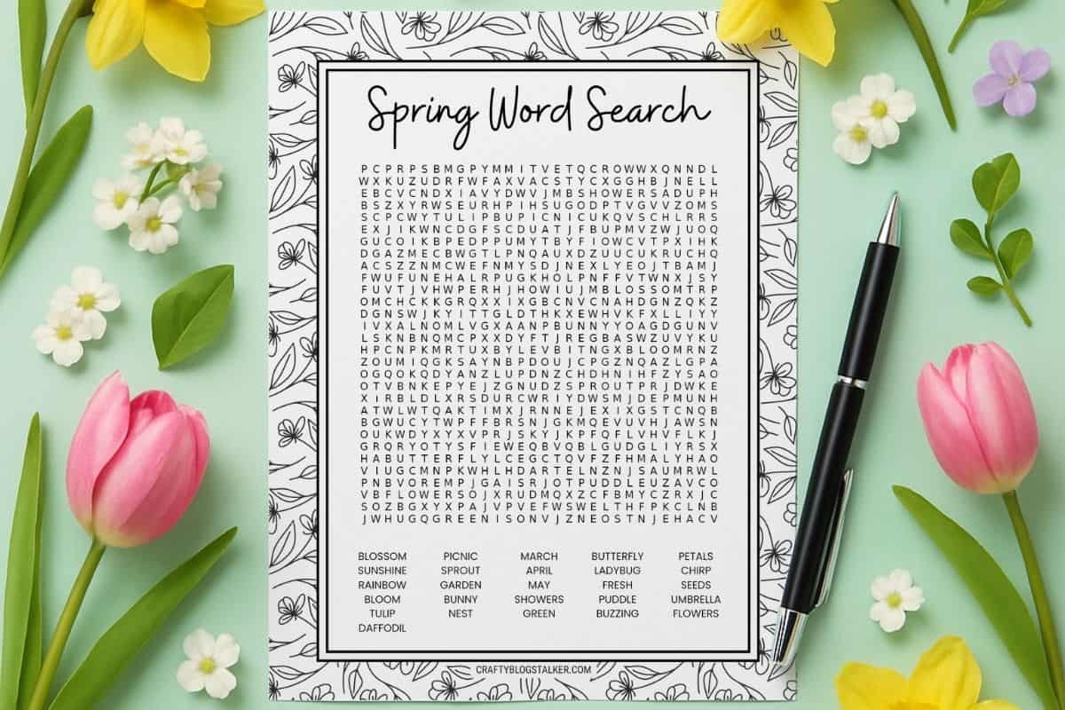 Free Spring Word Search Printable