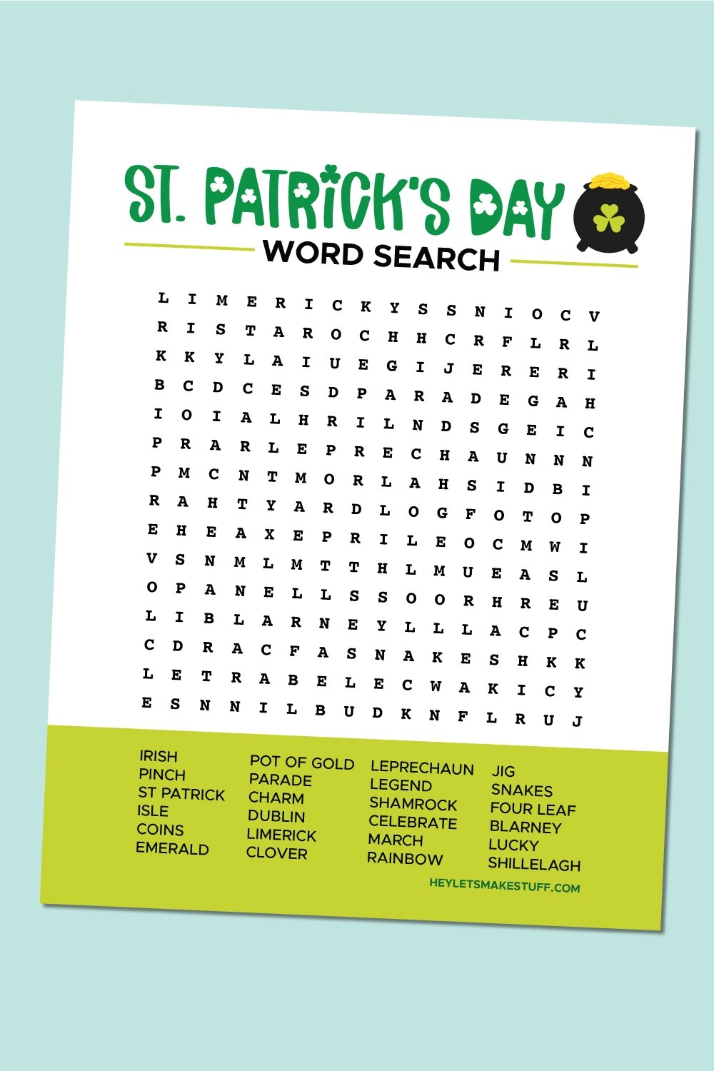 Free Printable St Patrick s Day Word Search Hey Let s Make Stuff Free Printable St Patrick s Day Word Search Hey Let s Make Stuff