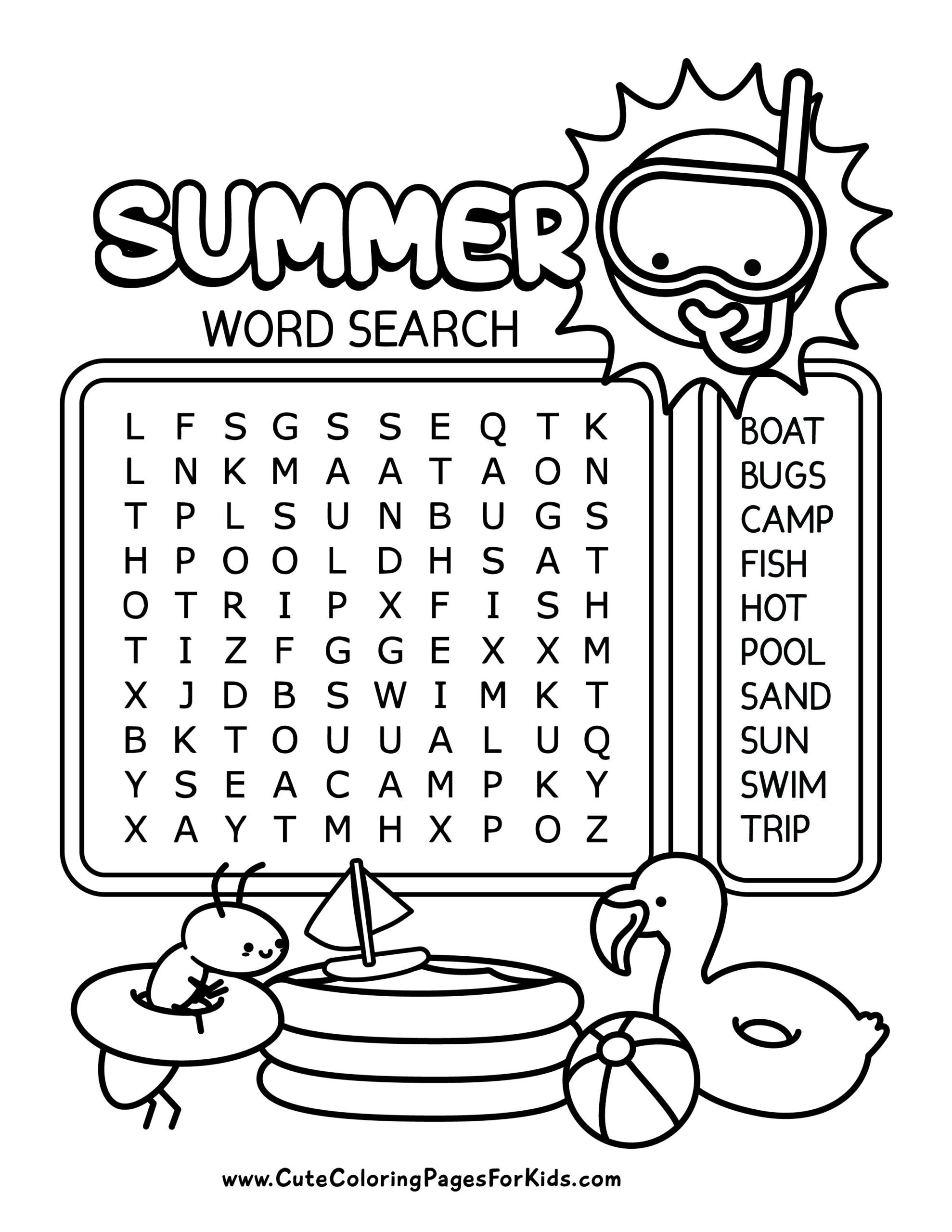 Hard Summer Word Search Printable Free Hard Summer Word Search Printable Free