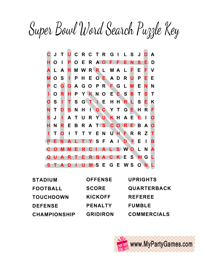 Super Bowl Word Search Puzzle Printable Super Bowl Word Search Puzzle Printable