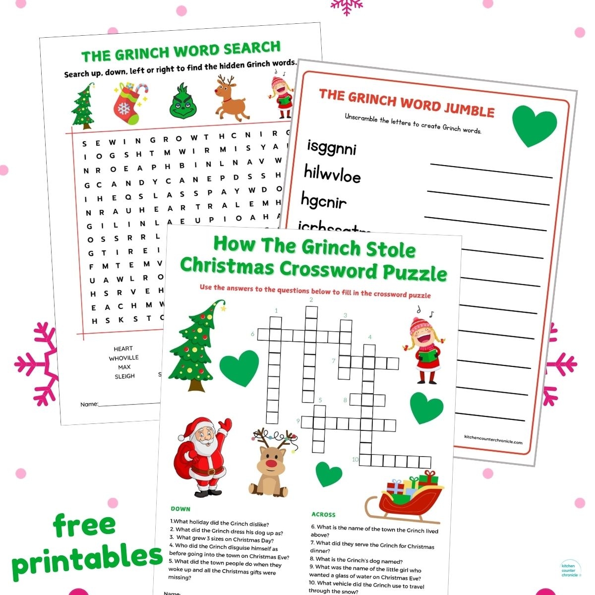 Free Printable The Grinch Word Games Free Printable The Grinch Word Games