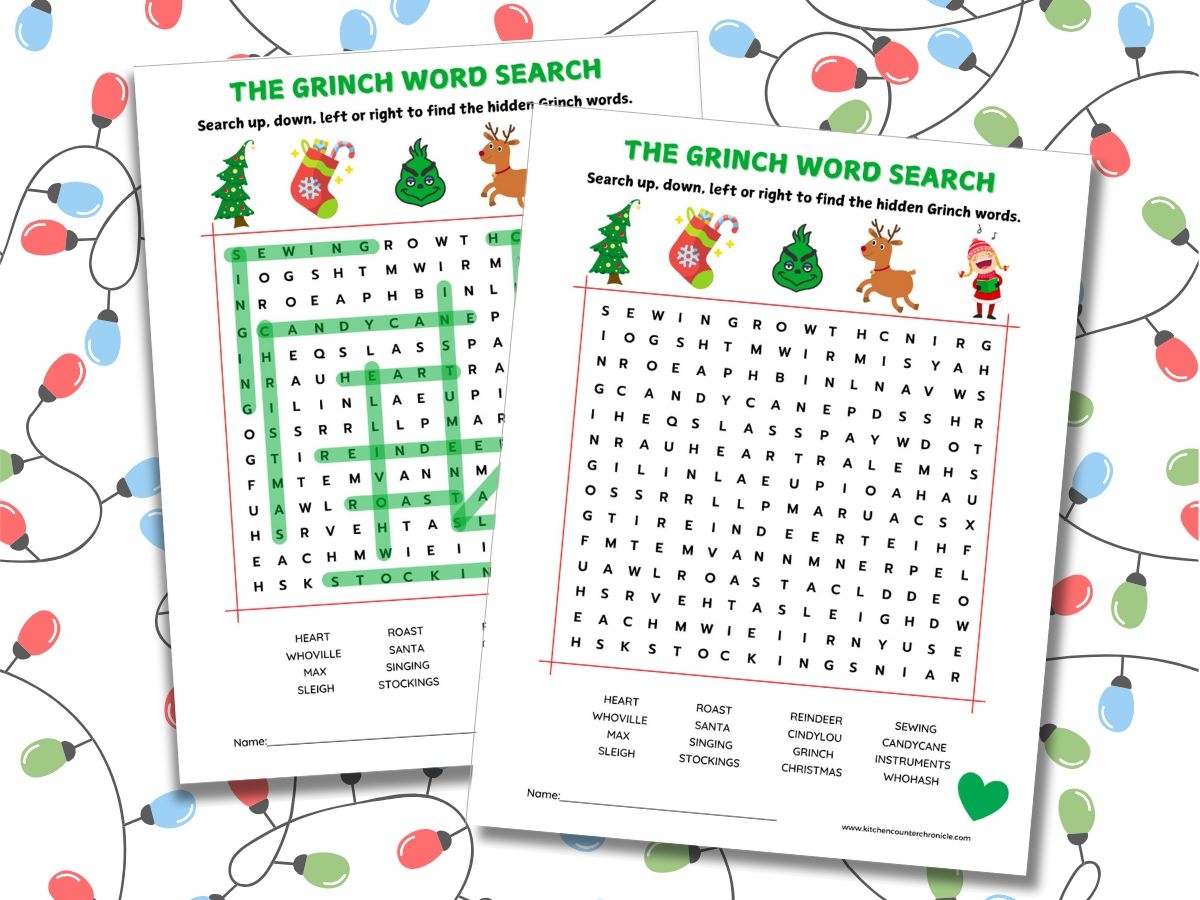 Free Printable Grinch Word Search Free Printable Grinch Word Search