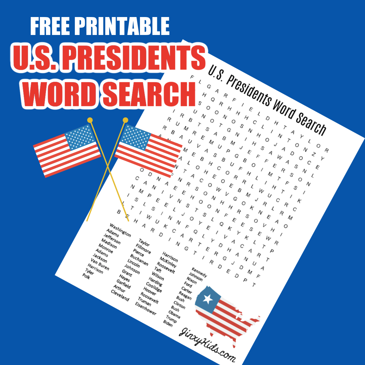 Free Printable Word Search Presidents
