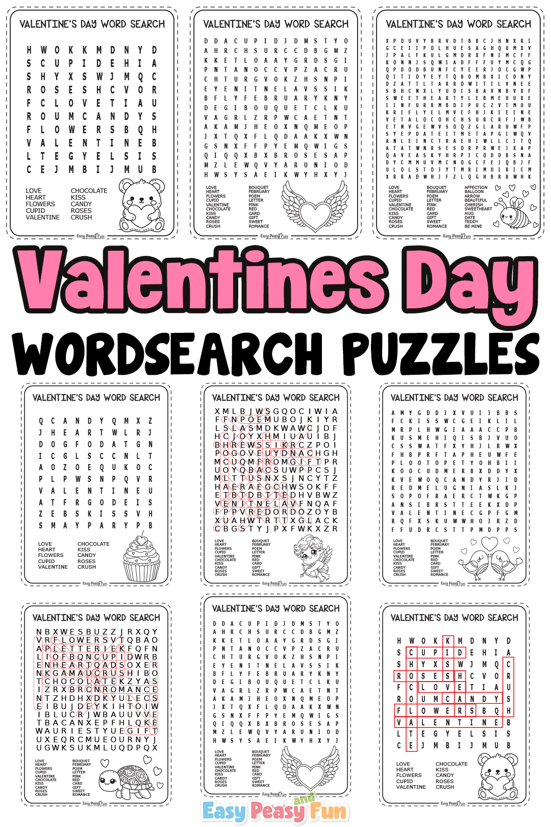 Free Printable Valentine s Day Wordsearch Puzzles Easy Peasy And Fun