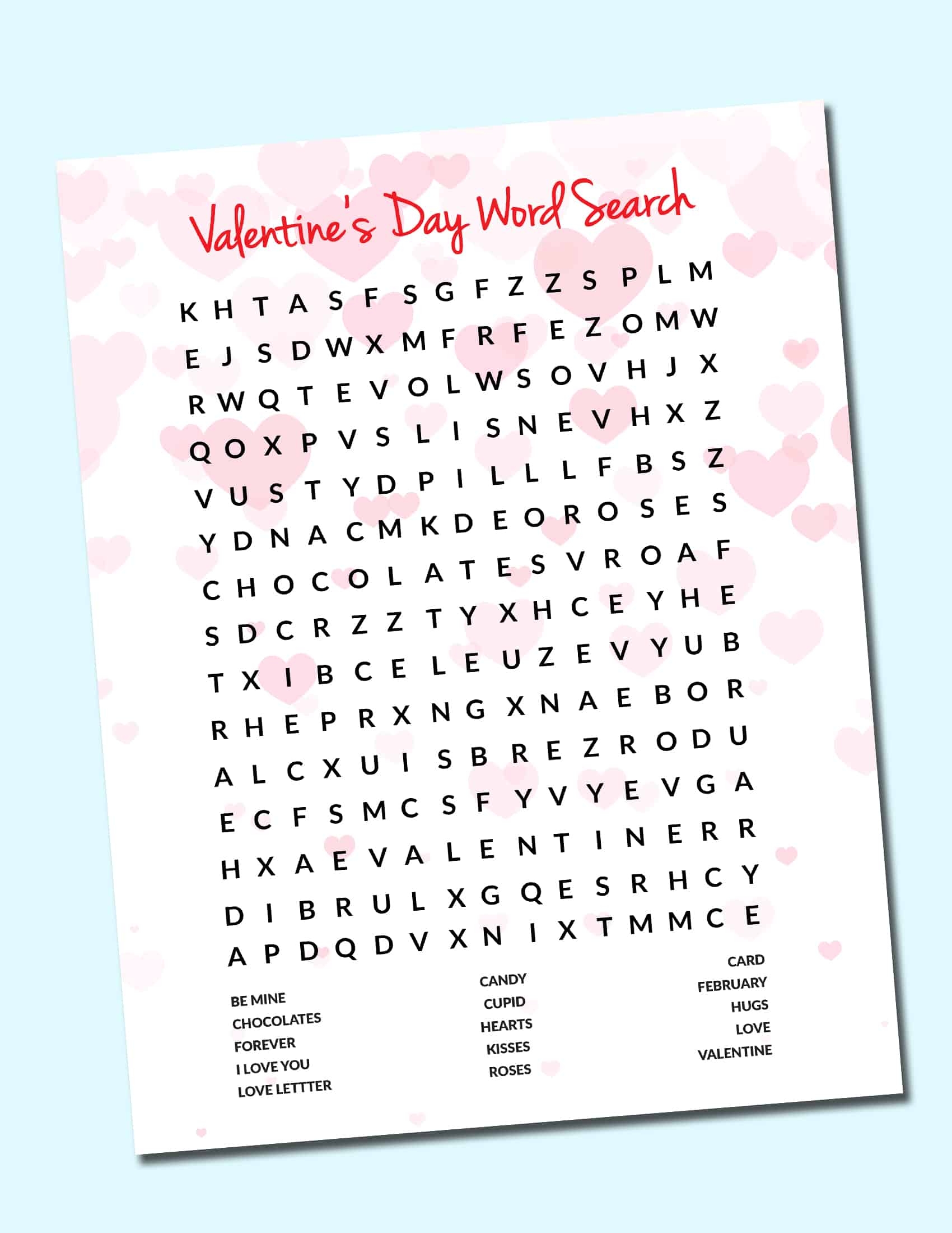 Free Printable Valentines Day Word Search PDF Freebie Finding Mom Worksheets Library