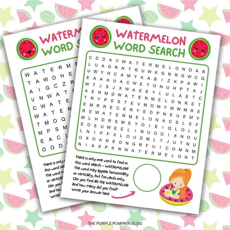 Free Printable Watermelon Word Search Fun Puzzle For Kids 