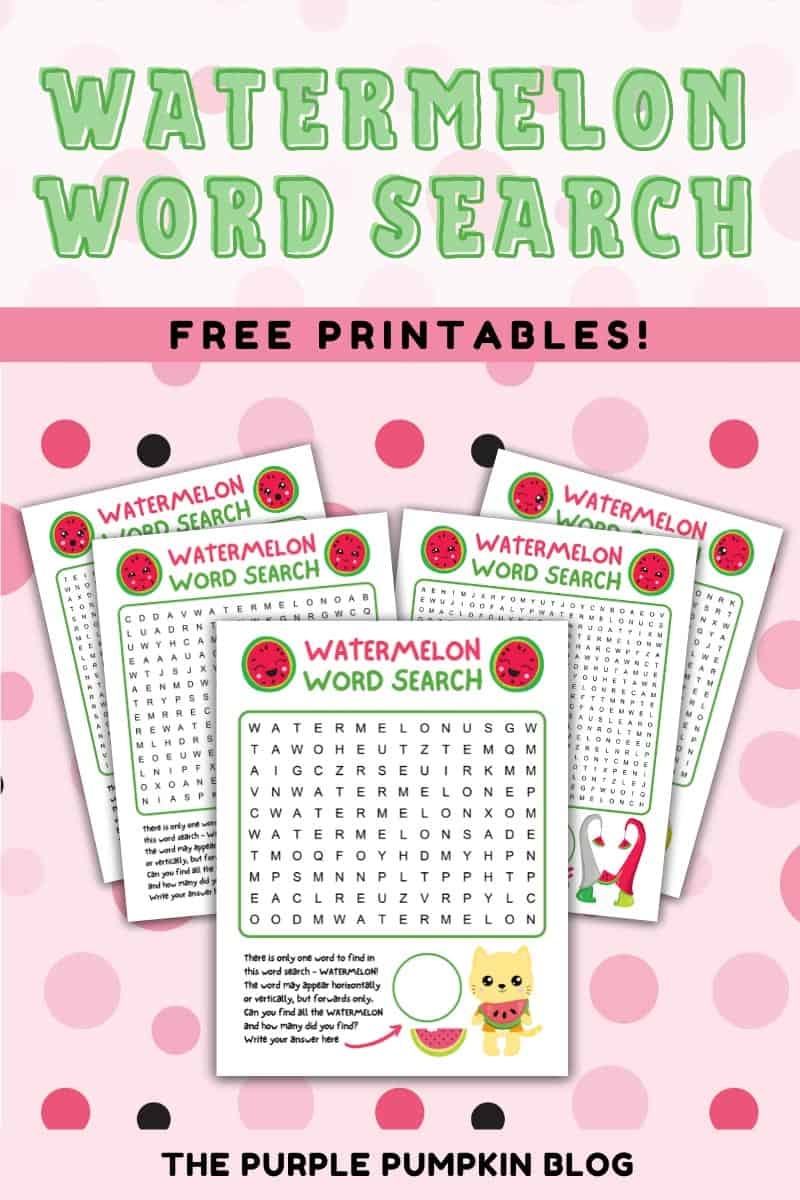Free Printable Watermelon Word Search Fun Puzzle For Kids Free Printable Watermelon Word Search Fun Puzzle For Kids