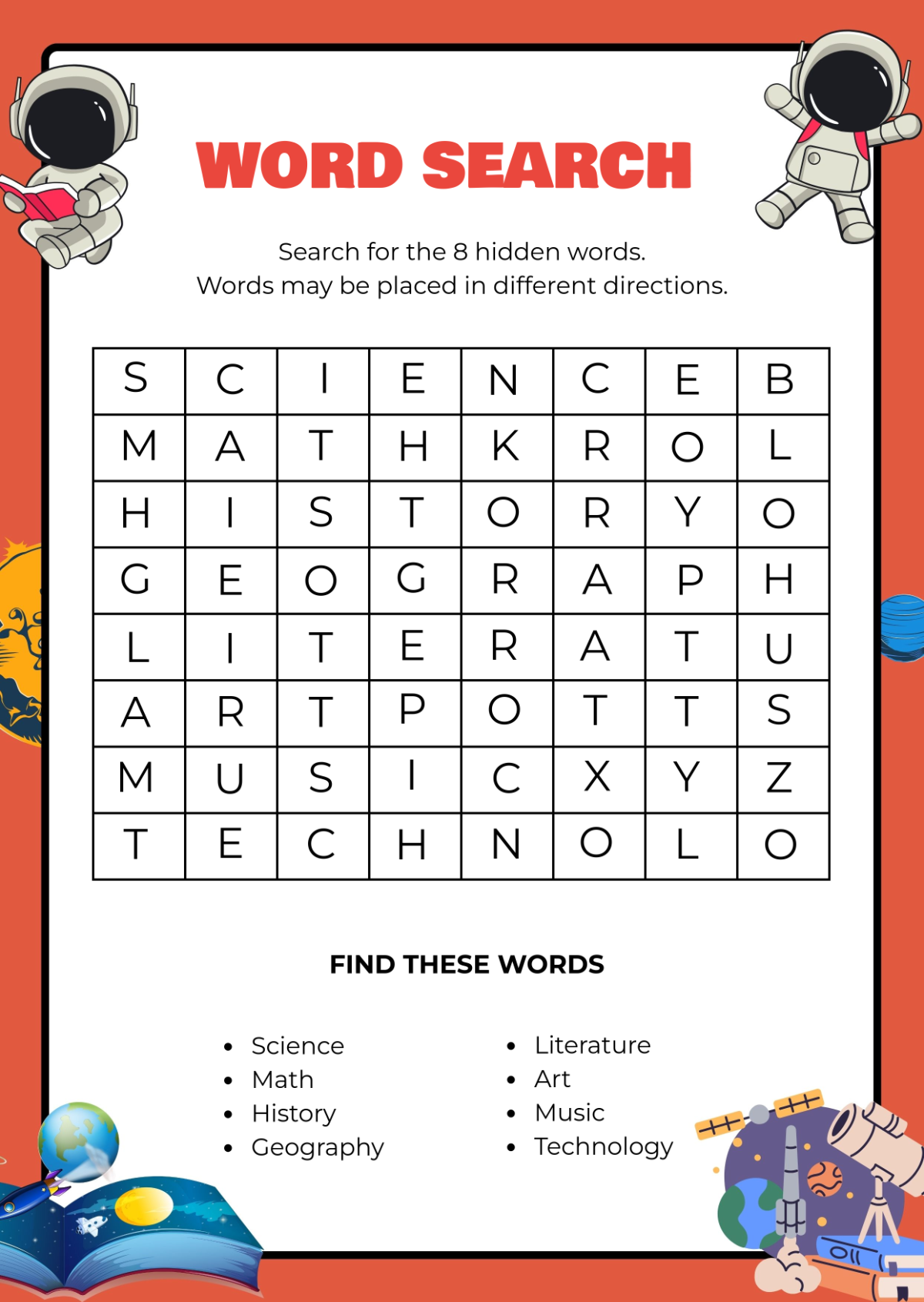 Free Printable Word Search Template To Edit Online