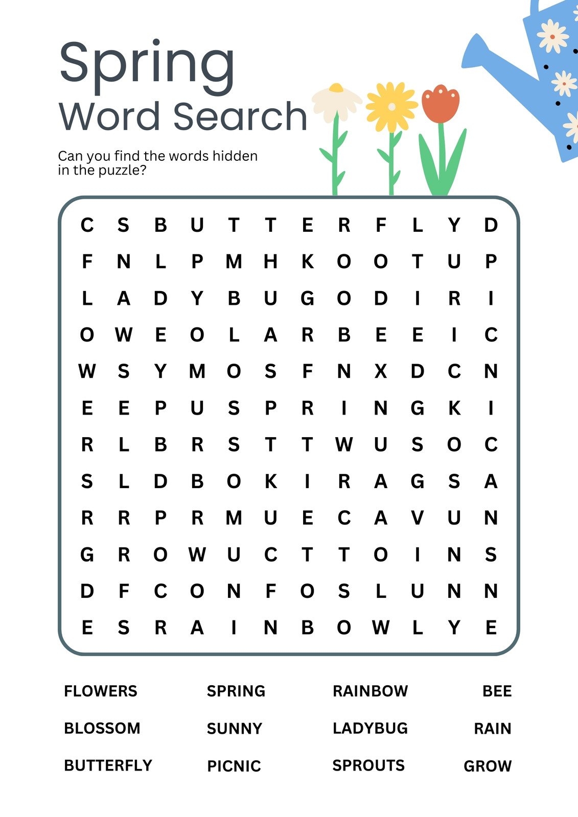 Free Printable Word Search Worksheet Templates Canva