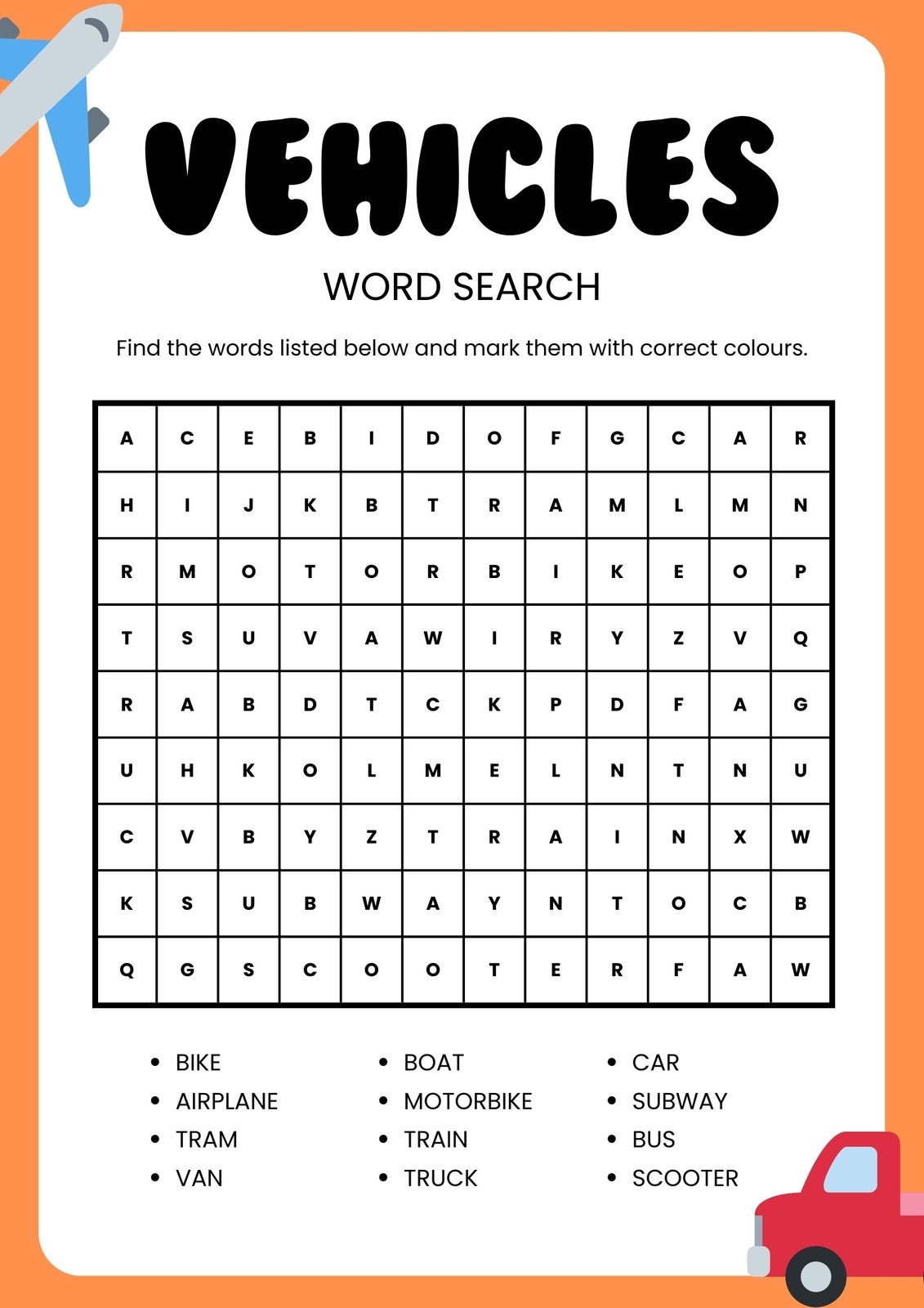 English Word Searches Printable
