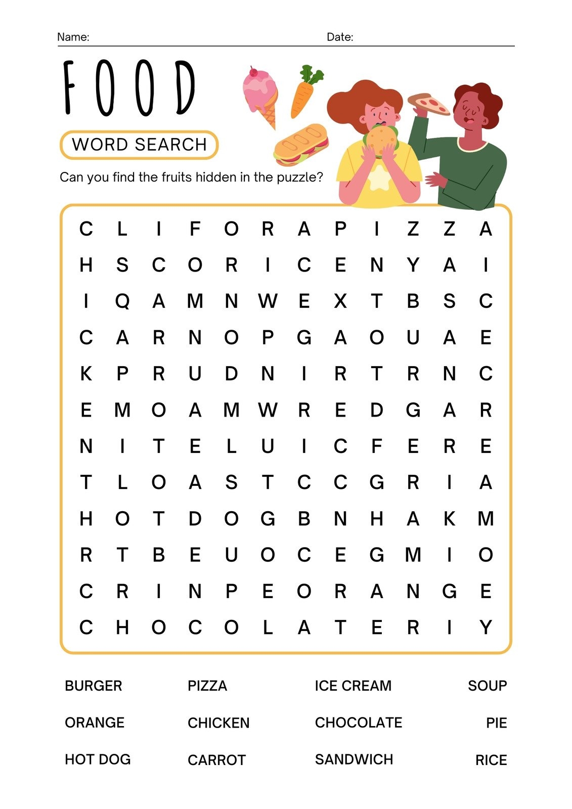 Free Printable Word Search Worksheet Templates Canva