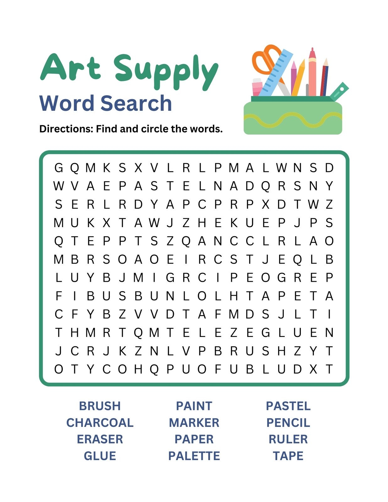 Free Printable Word Search Worksheet Templates Canva