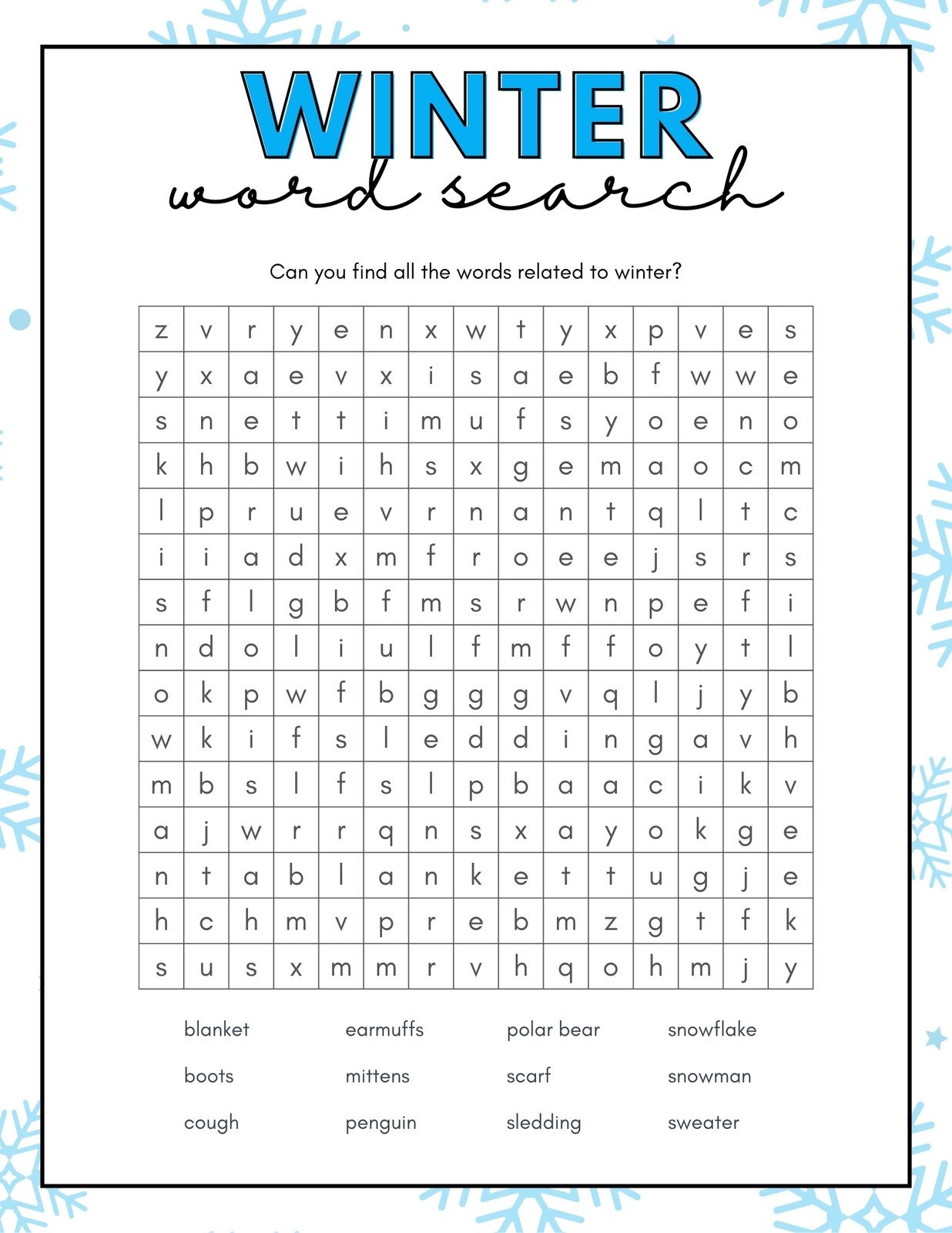 Free Printable Word Search Worksheet Templates Canva