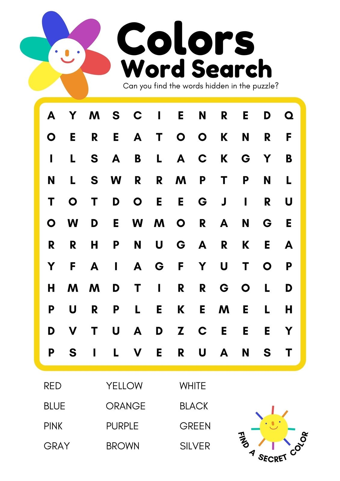 Free Printable Word Search Worksheet Templates Canva