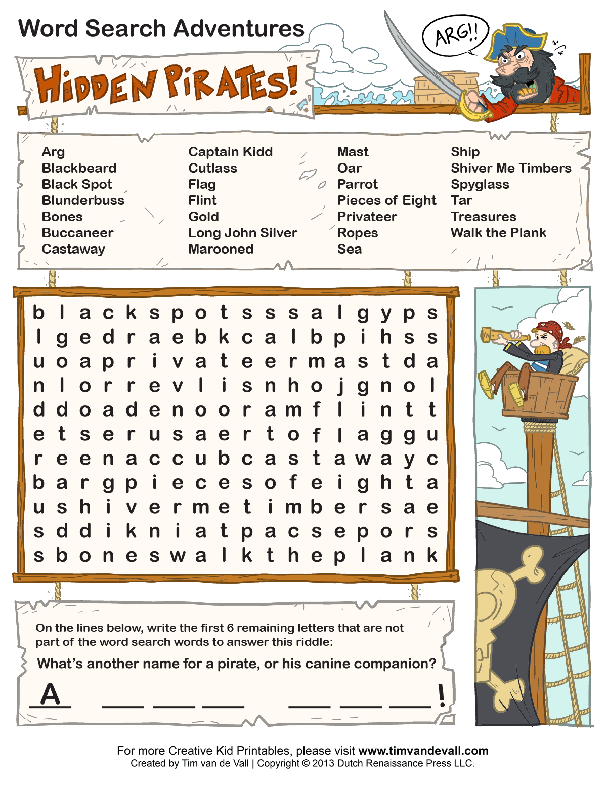Word Search Free Printable Kids