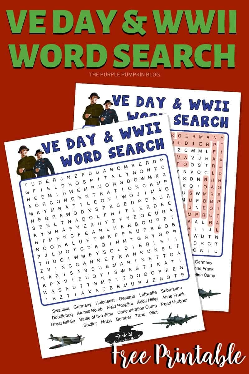Free Printable World War II U0026 VE Day Word Search