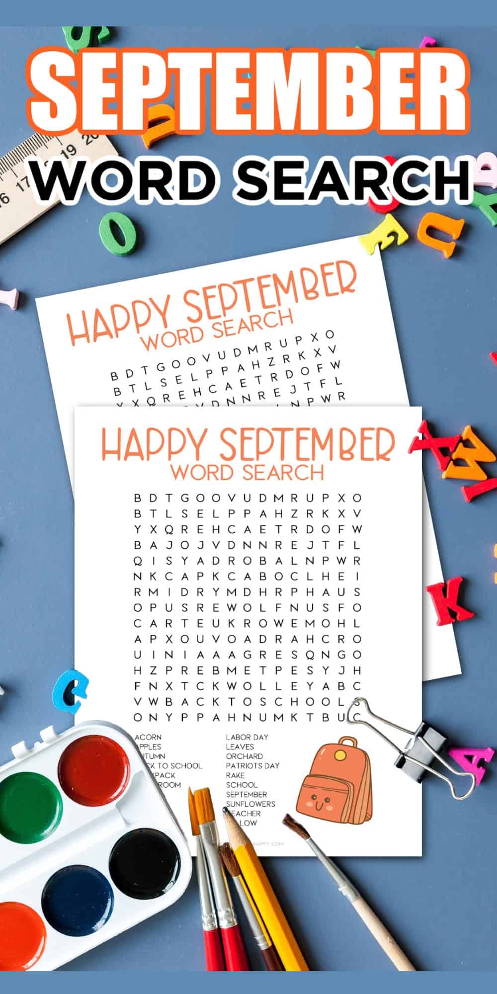 FREE September Word Search Puzzle Printable Made With HAPPY