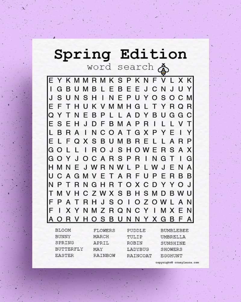 Hard Word Search Printable For Kids