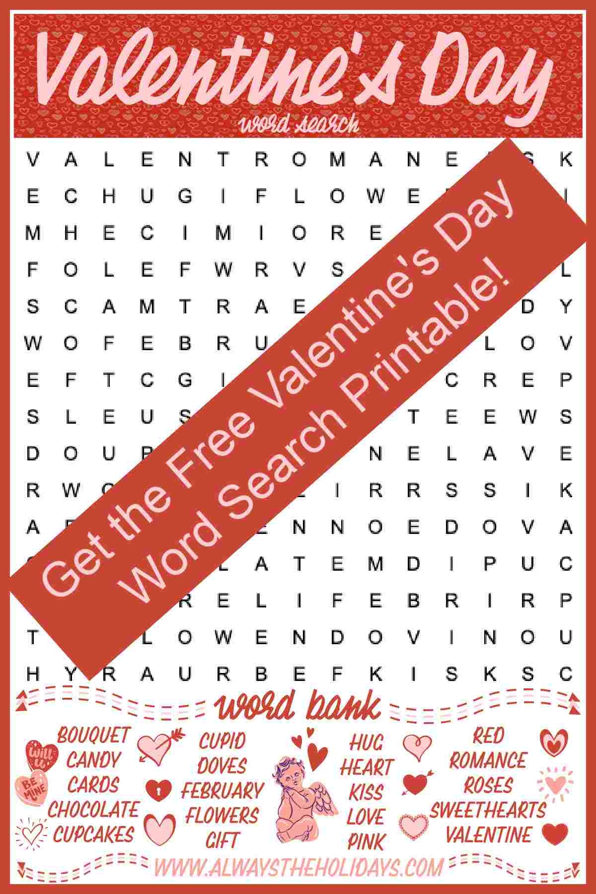 Printable Valentine's Day Word Search