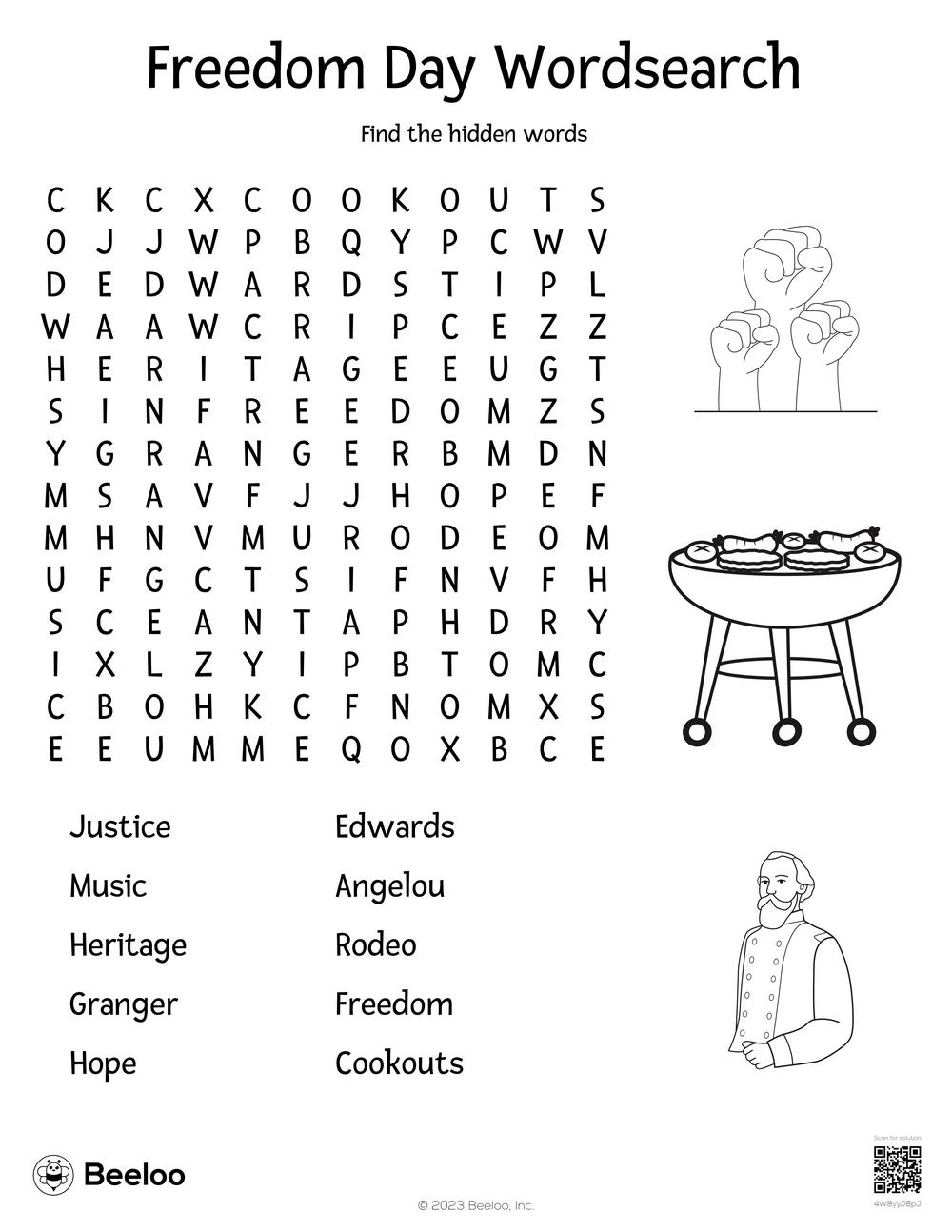 Freedom Day Wordsearch Beeloo Printable Crafts And Activities For Kids