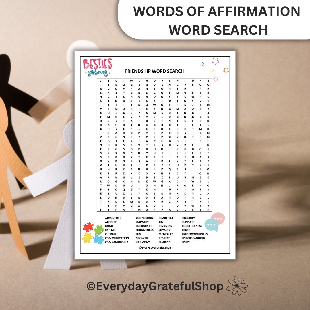 Friendship Word Search Word Search Friends Fun Friendship Activity Classroom Friendship Games Word Search For Friends Social Skills Puzzle Etsy UK