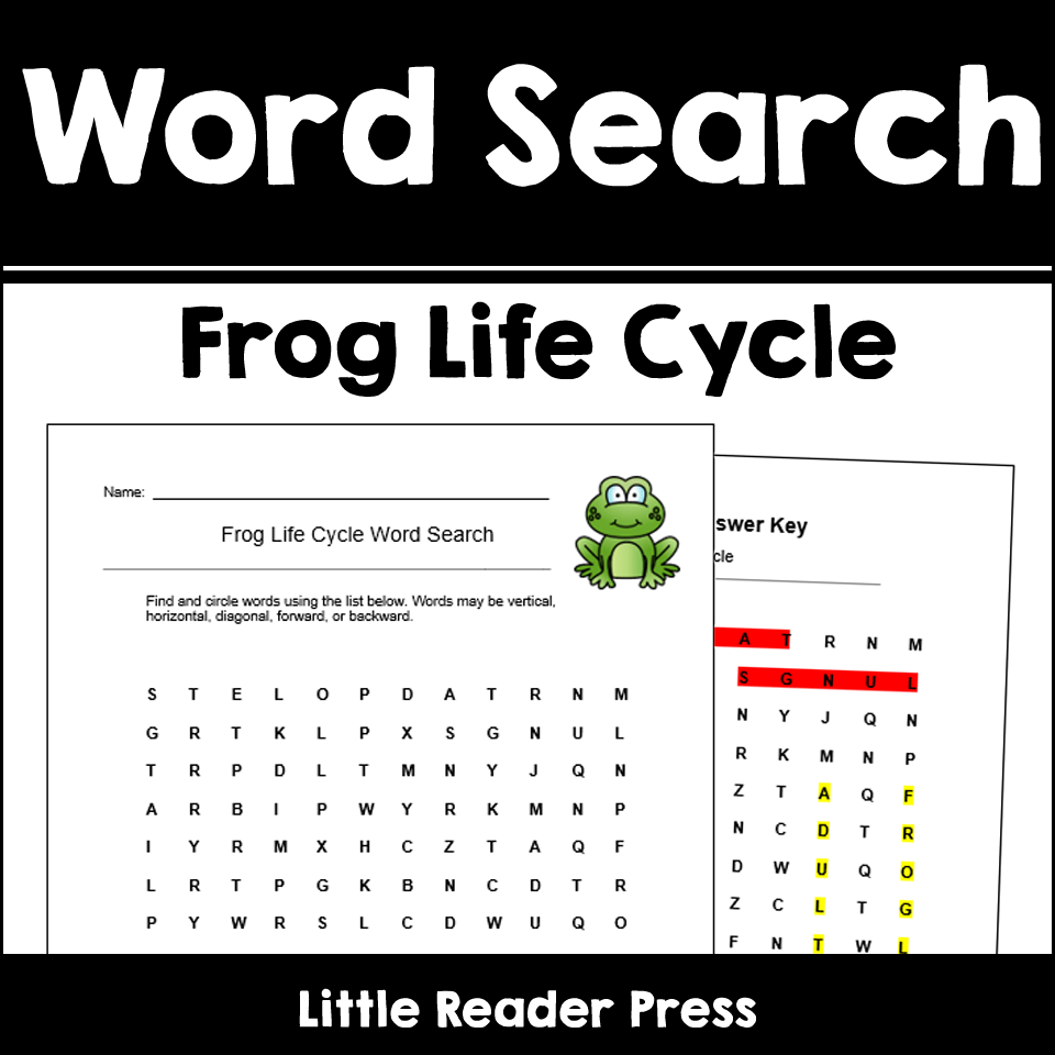 Frog Life Cycle Word Search Made By Teachers