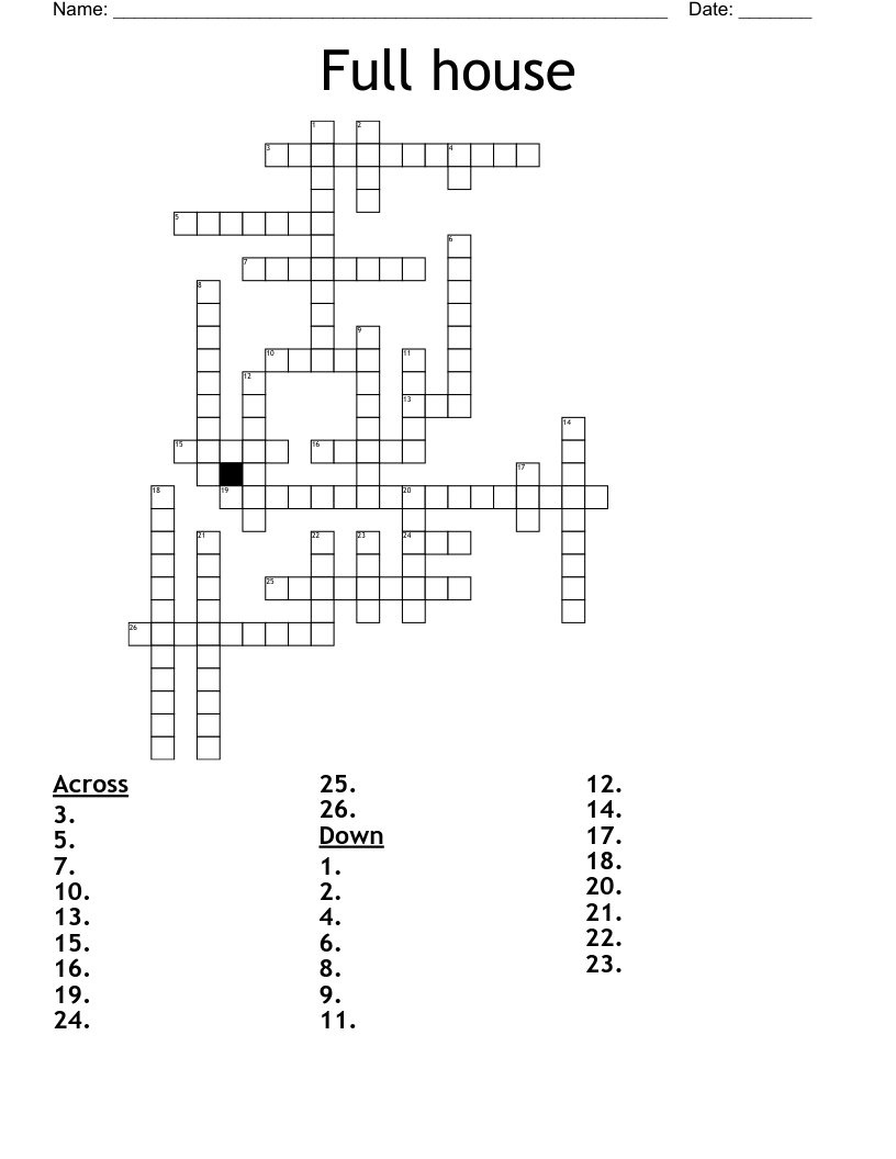 Full House Word Search WordMint Full House Word Search WordMint