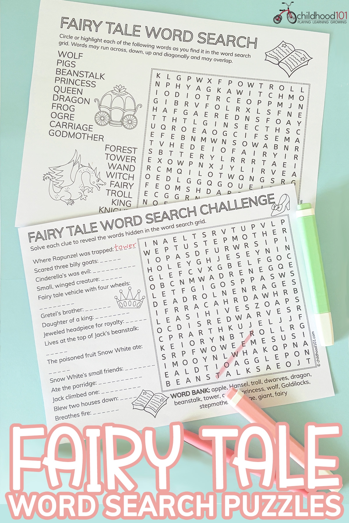 Fairy Tale Word Search Free Printable