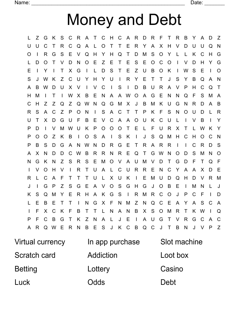 Casino Word Search Printable