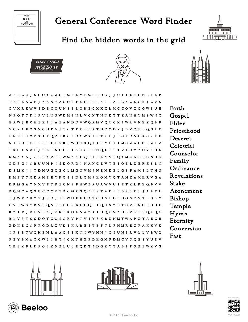 General Conference Word Search Printable