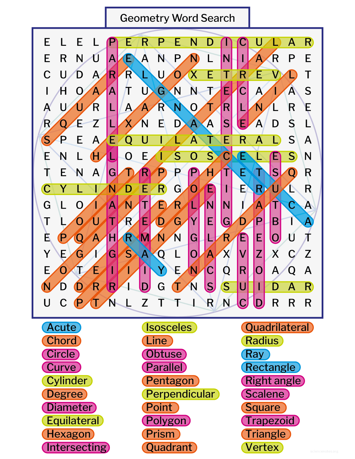 Geometry Word Search