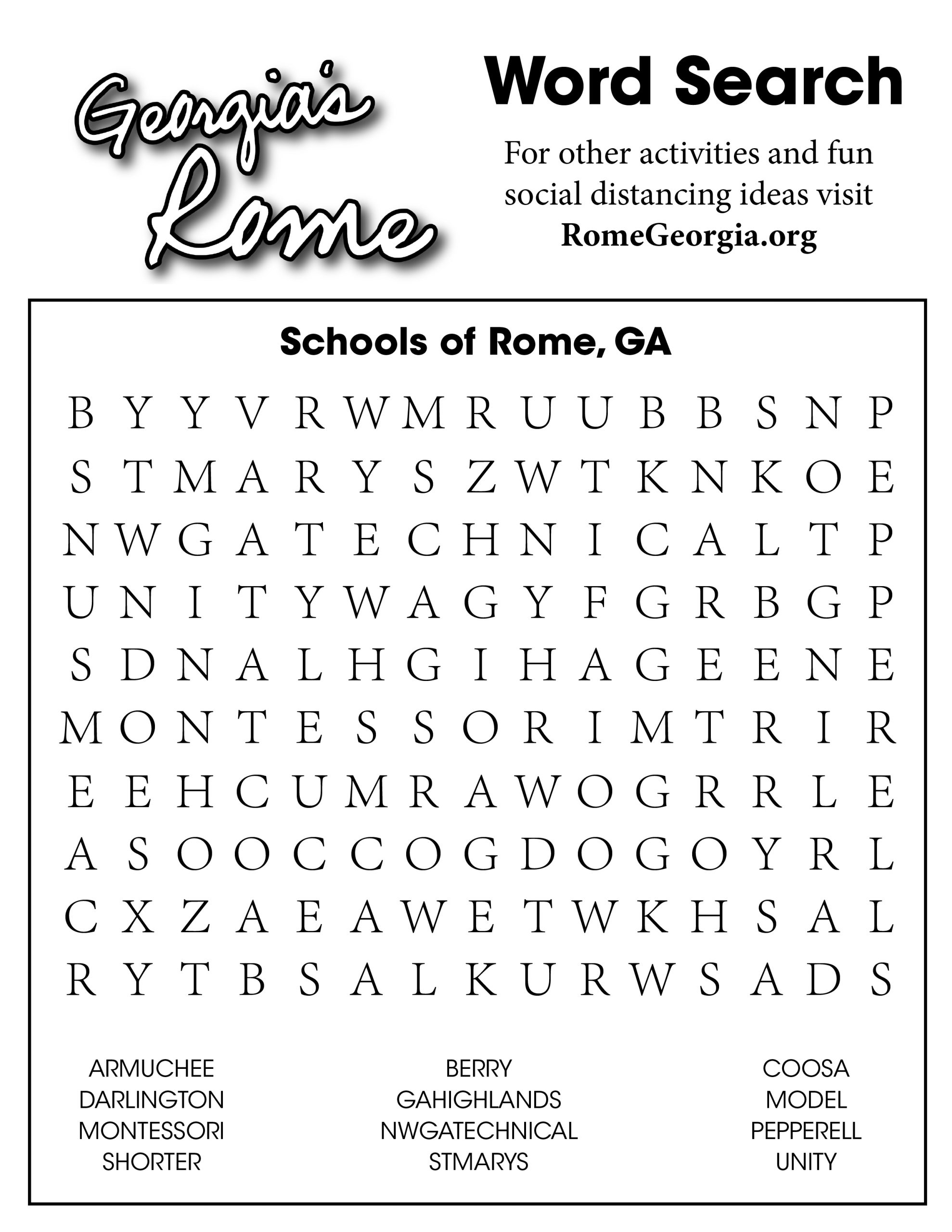Ancient Rome Word Search Printable