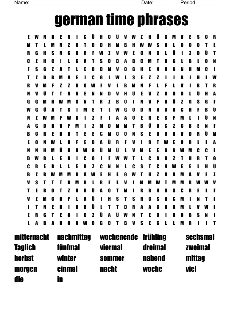 German Time Phrases Word Search WordMint German Time Phrases Word Search WordMint