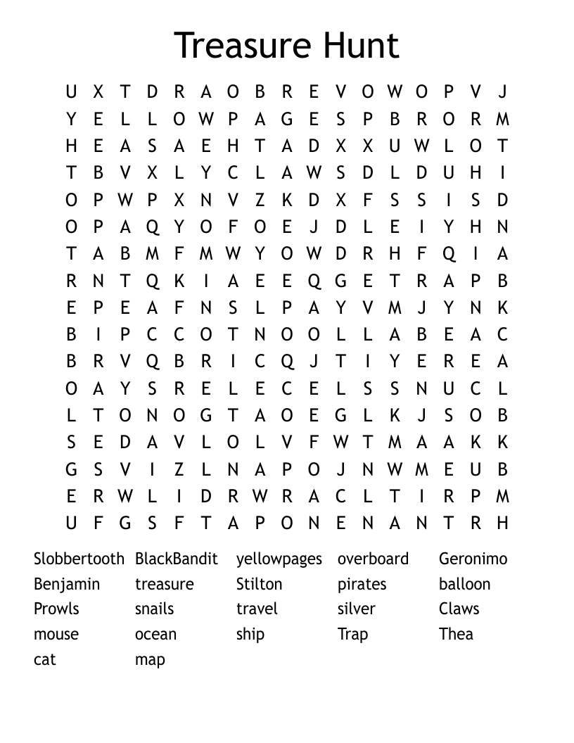 Geronimo Stilton Word Search WordMint