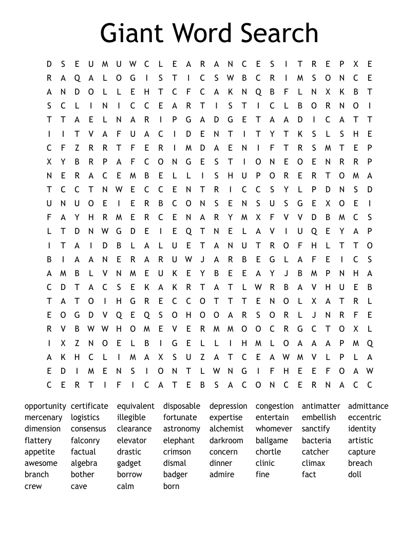 Giant Word Search WordMint