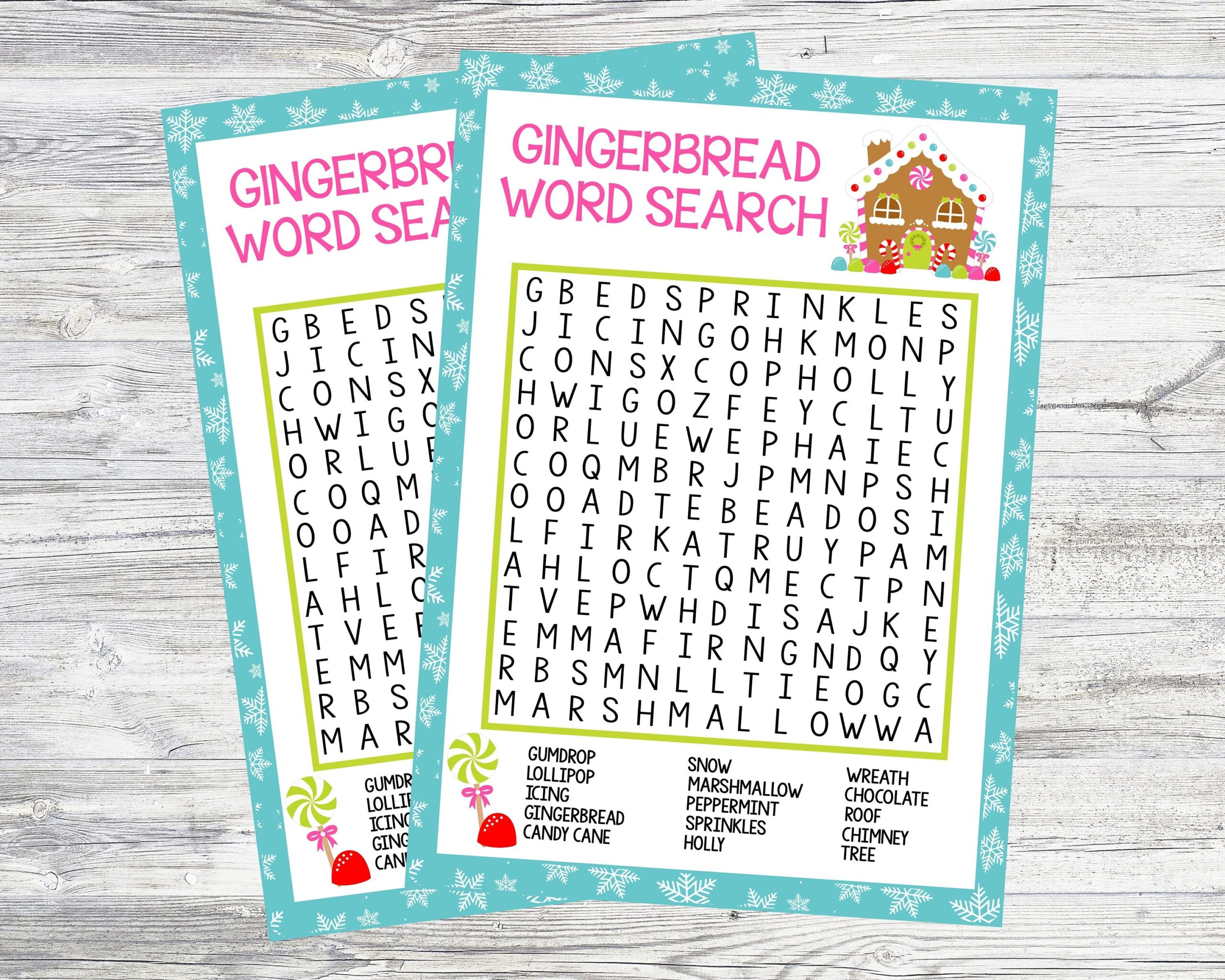 Gingerbread House Word Search Game Printable Word Search Instant Digital Download Christmas U0026 Winter Games Etsy
