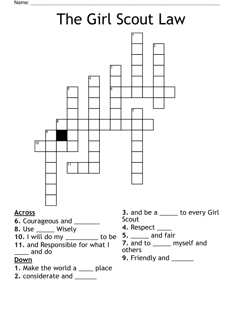 Girl Scout Law Bingo WordMint