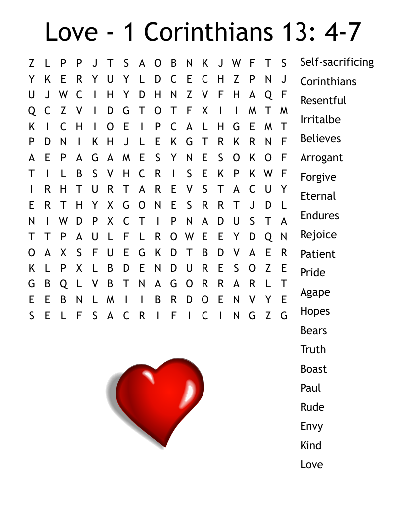 God Is Love Word Search WordMint