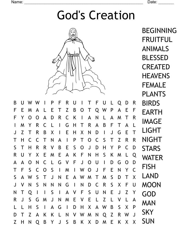 God s Creation Word Search WordMint
