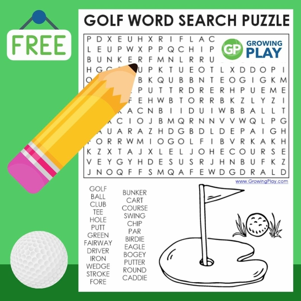 Golf Word Search Printable Free Growing Play