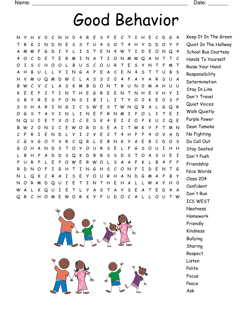 Good Behavior Word Search WordMint