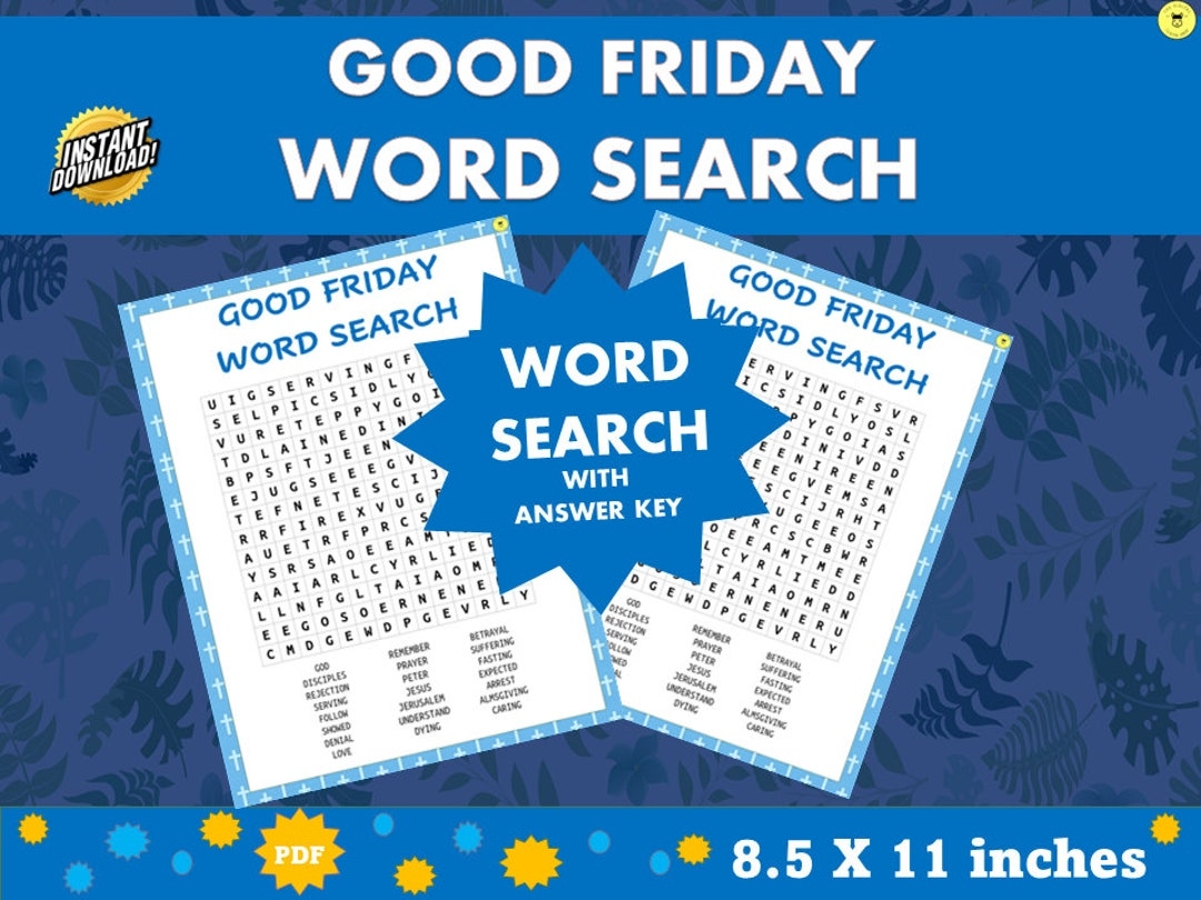 Good Friday Word Search good Friday Activity Printable Instant 