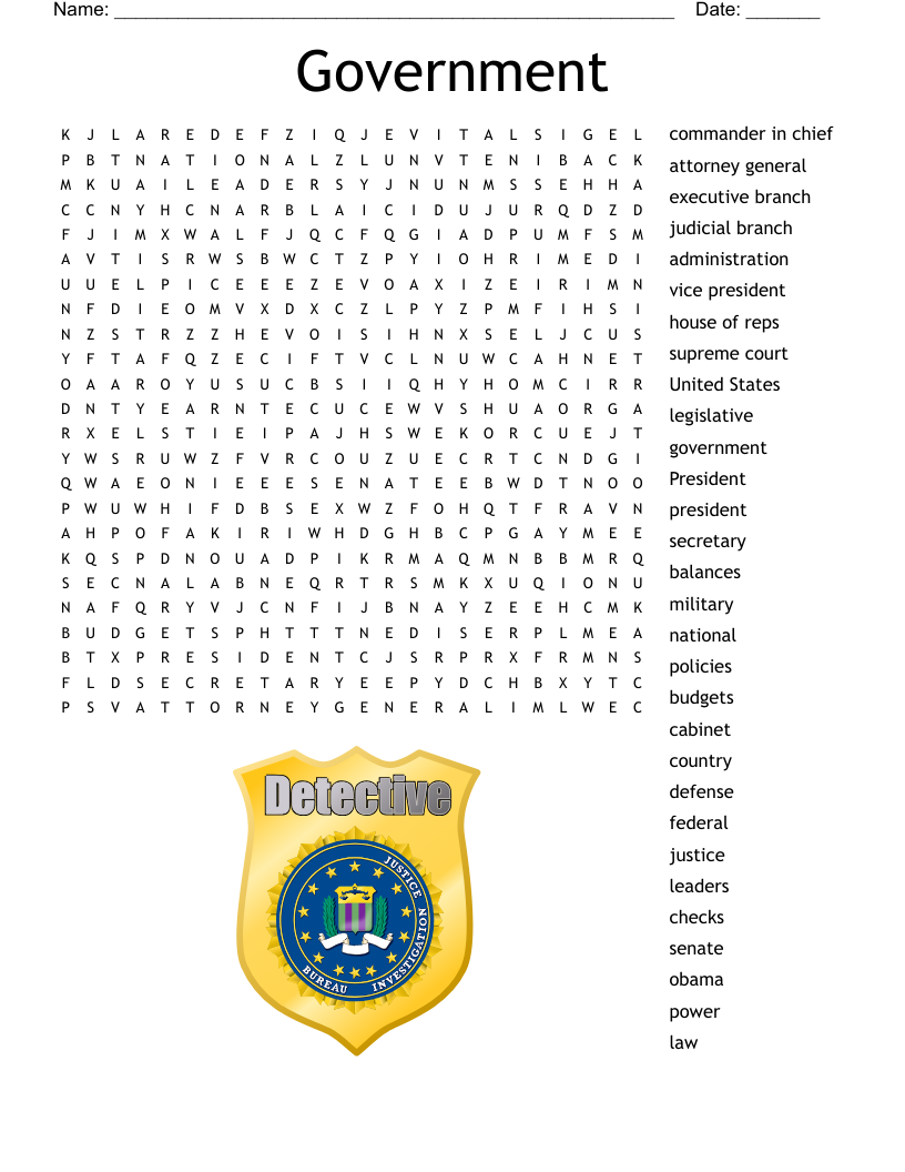 Government Word Search WordMint