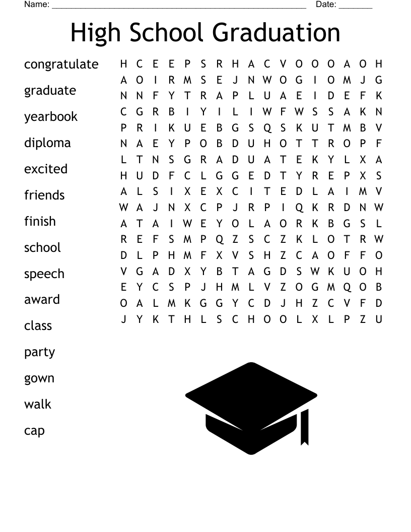 Graduation Word Search WordMint