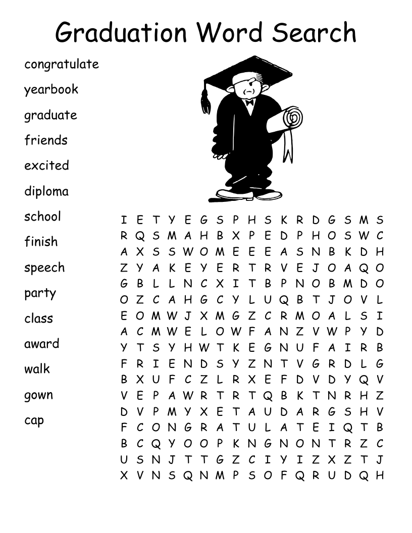 Graduation Word Search WordMint