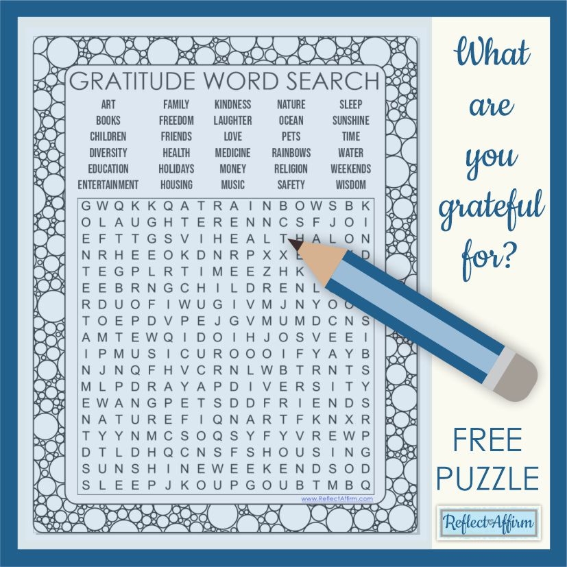 Free Printable Positive Affirmations Word Search